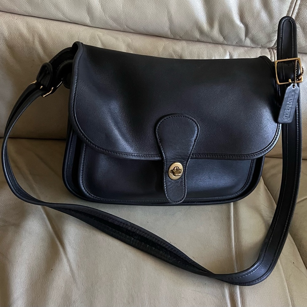 Vintage Coach black leather Rambler shoulder bag  - USA
